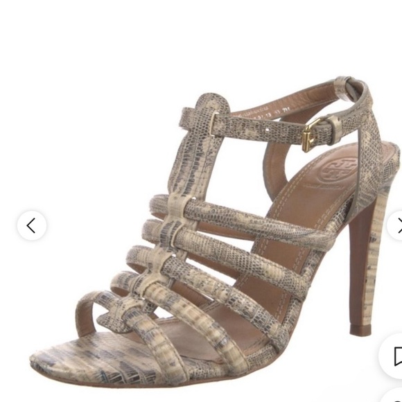 Tory Burch animal snake cap toe print pump heel Shoes size 9 M - Picture 1 of 16